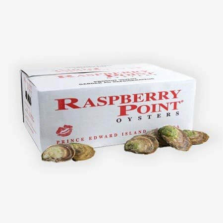Boîte de 50 huîtres Raspberry Point non écaillées